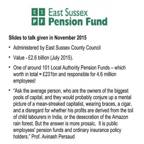 East Sussex County Council Pension Fund