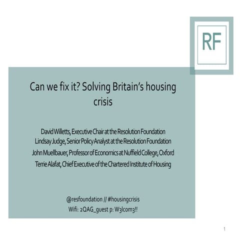 Can we fix it? Solving Britain's housing crisis.