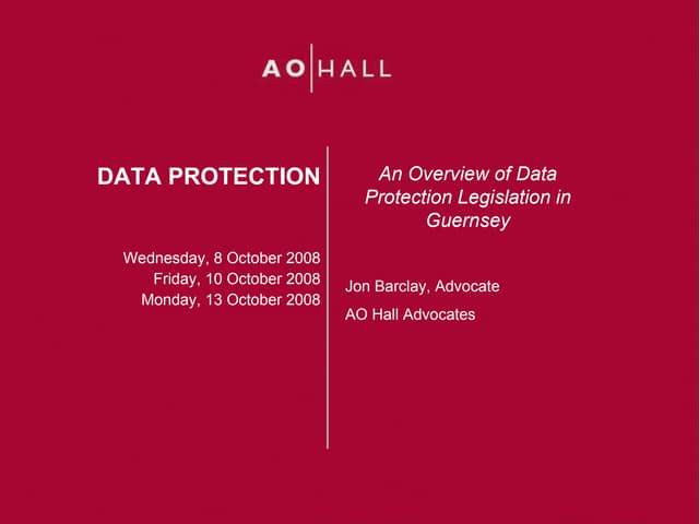 Guernsey Data Protection Legislation