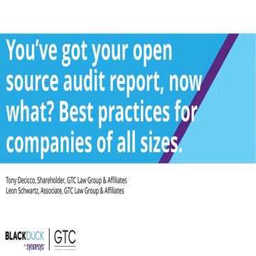 Flight East 2018 Presentation–You've got your open source audit report, now w...