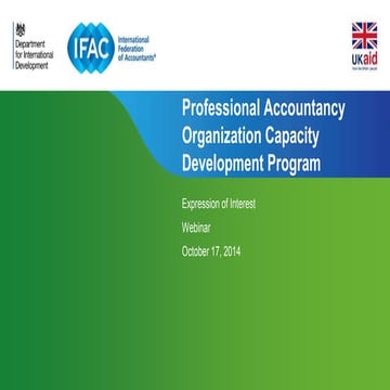 Professional Accountancy Organization Capacity Development Program ...