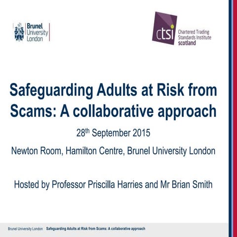 Safeguarding Adults at Risk from Scams: A collaborative approach 