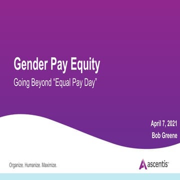 HR Webinar: Gender Pay Equity: The Journey Continues