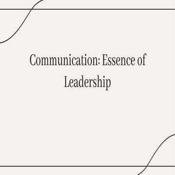 Effective Leadership Communication Presentation | PDF