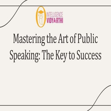 Public speaking the key to success -tips