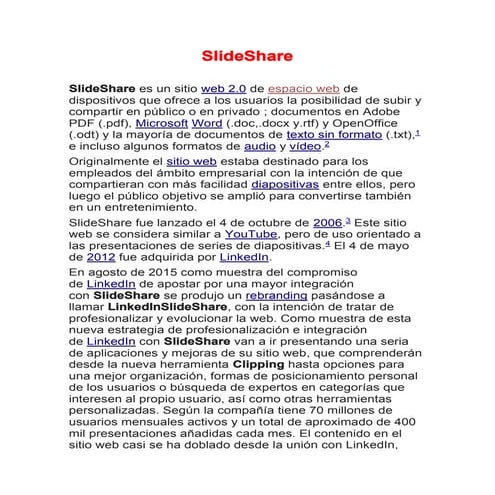 Qué es slideshare y para qué sirve | DOCX