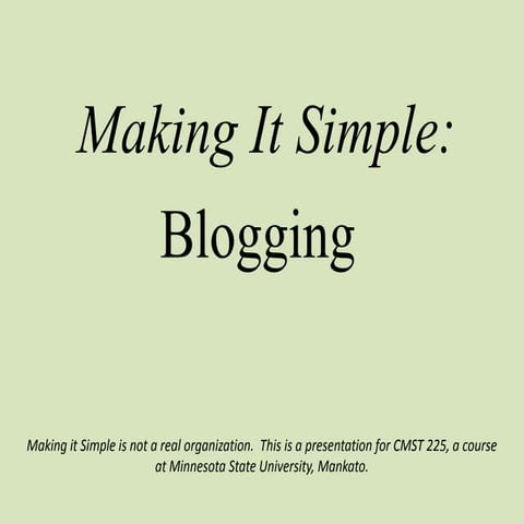 Making It Simple Slideshare