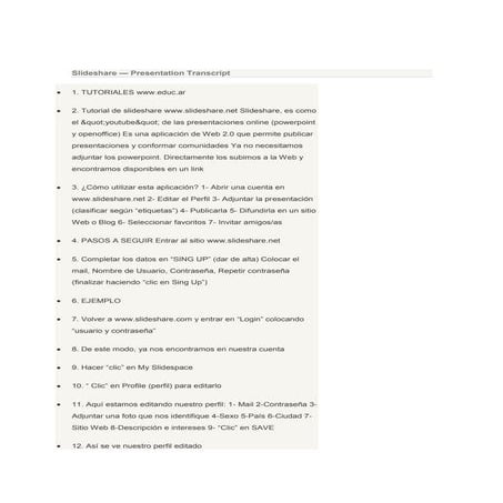 Tutorial sobre Slideshare | ODP