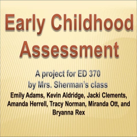 early childhood assessment