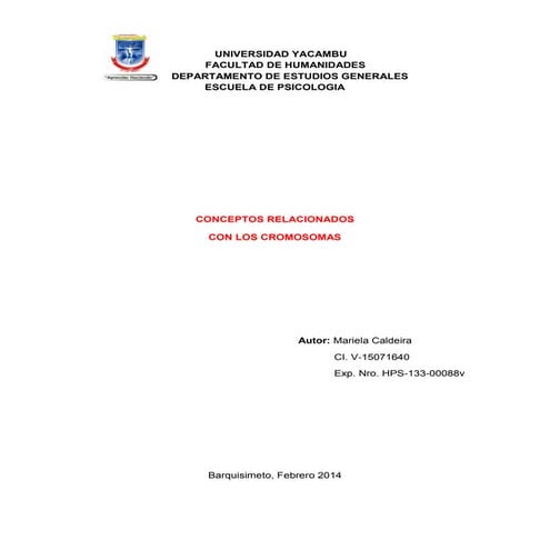Conceptos relacionados con los Cromosomas