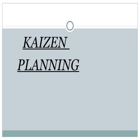 Kaizen & 5S Planning