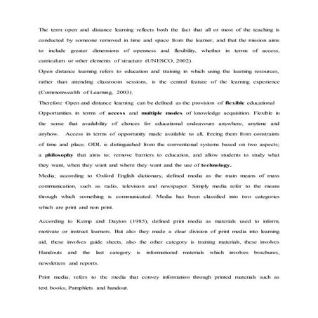 Strengths and weaknesses of using print and audio media in Open and Distance ...