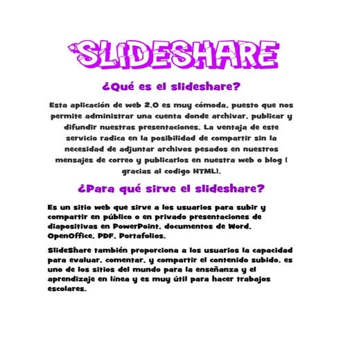 Manual para aprender a usar SlideShare | PPTX