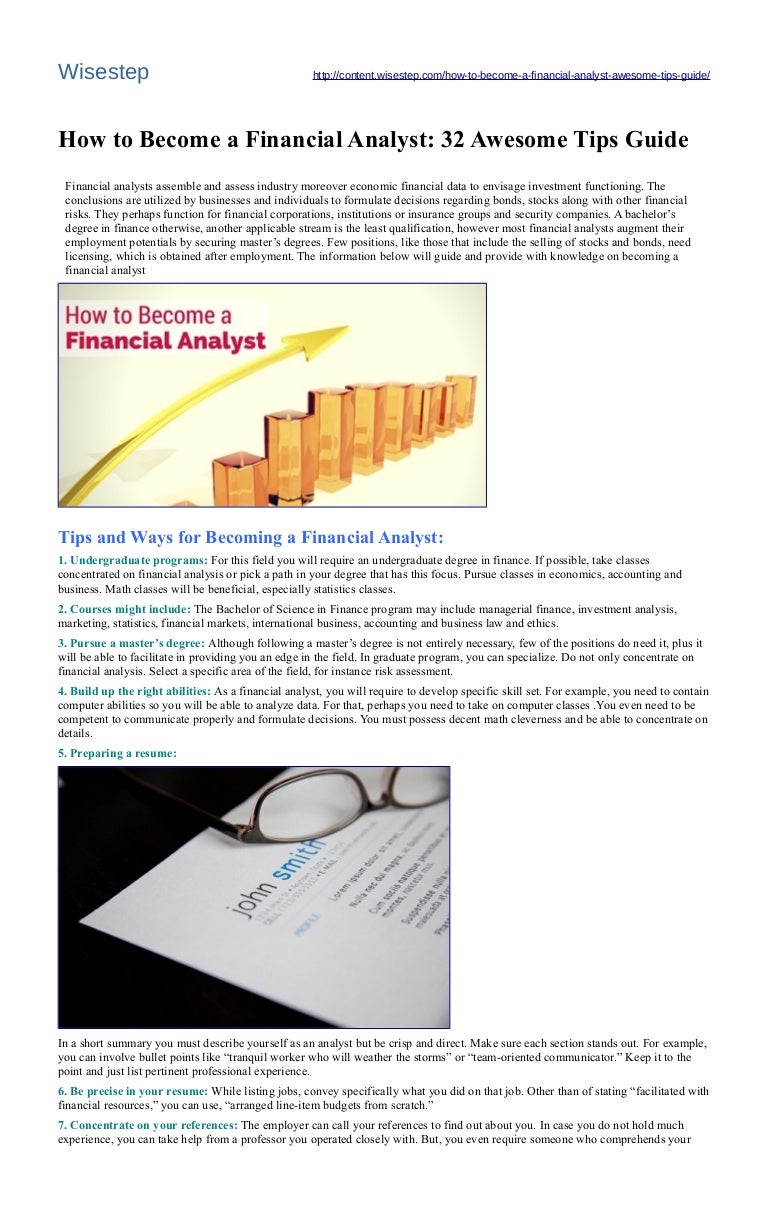 Awesome Tips To Become A Financial Analyst