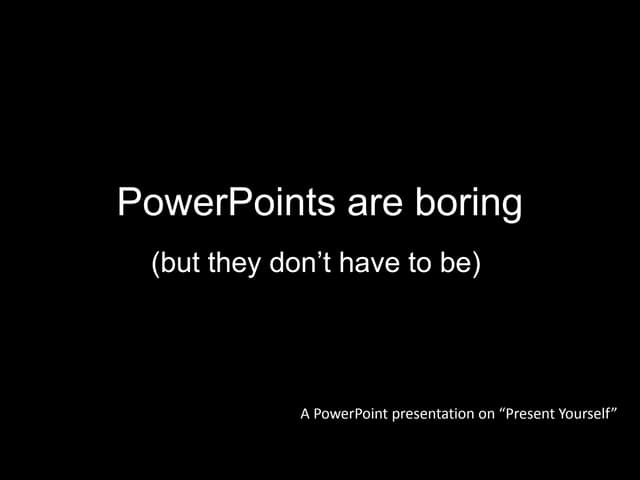 Using SlideShare: A Presentation on "Present Yourself"