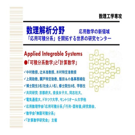 数理解析分野(研究室)の案内