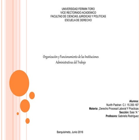 Slideshare. nurith pastran. procesal laboral.