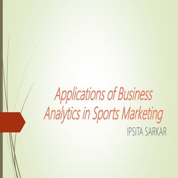 Week 1: Introduction to Sports analytics | PPTX