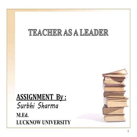 Teacher as a Leader.