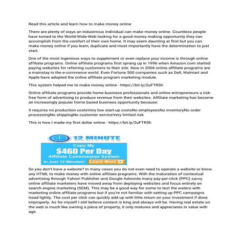 How to make money online with affilate marketing?