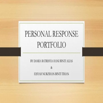 Personal Response Portfolio ( pair work ) | PPTX