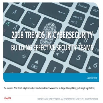 2018 Trends in Cybersecurity: Building Effective Security Teams 
