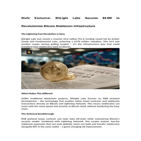 Niufo Exclusive: BitLight Labs Secures $9.6M to Revolutionize Bitcoin ...