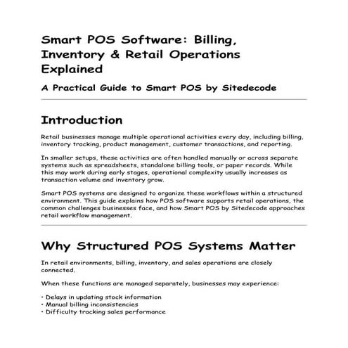 Comprehensive Guide to Smart POS Software for Retail Billing and ...