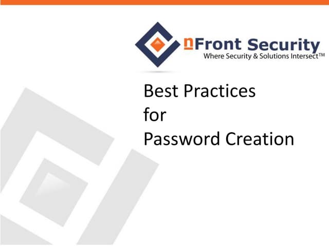 Best Practices for Password Creation