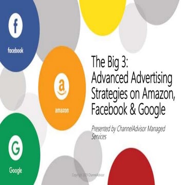 The Big 3: Advanced Advertising Strategies on Amazon, Facebook & Google ...