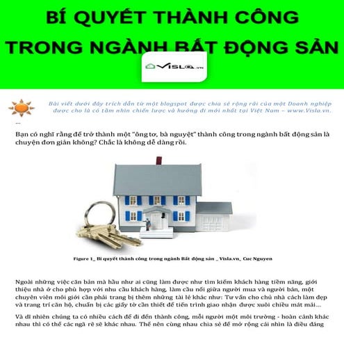TIEU CHUAN VA BI QUYET THANH CONG TRONG NGANH BAT DONG SAN