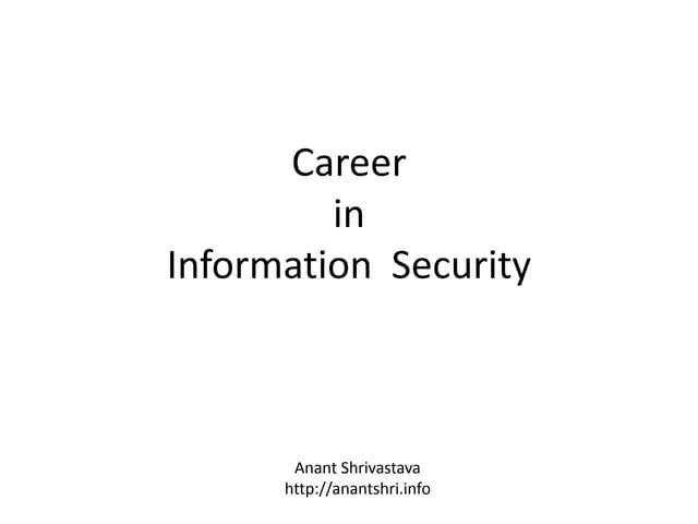 Career In Information security