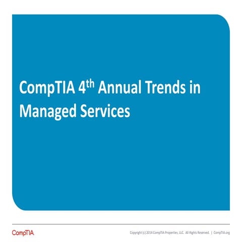 CompTIA 4th Annual Trends in Managed Services 