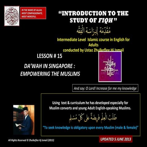 [Slideshare] fiqh-course-lesson#15(feb-2013-batch)- da'wah-empowering ...