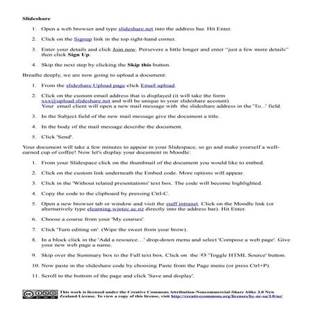 Slideshare instructions