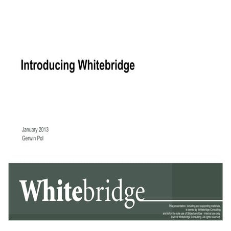 Slideshare introducing whitebridge v1.0 | PDF