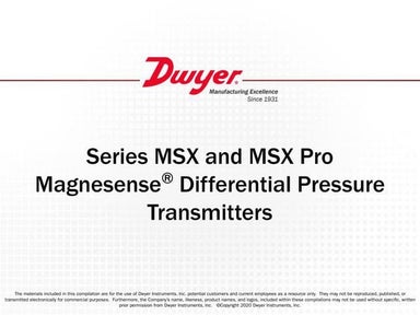 Series MSX and MSX Pro Magnesense® Differential Pressure Transmitters