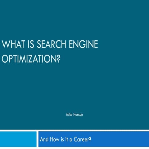 What is SEO and how is it a career?