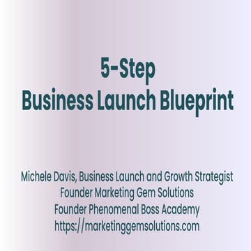 Business Launch Blueprint - How To Start A Business