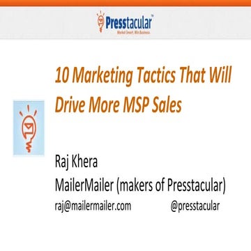 10 Marketing Tactics That Will Drive More MSP Sales