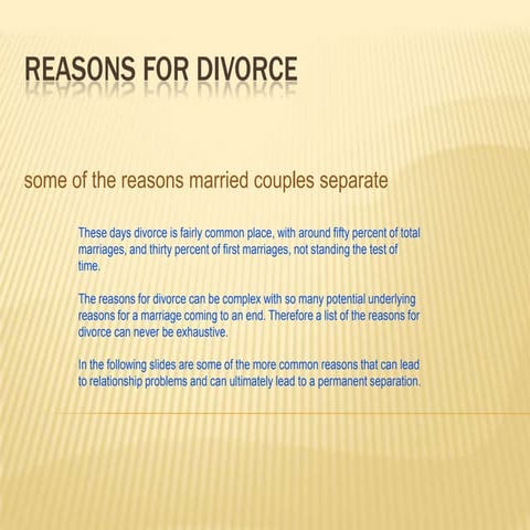 Reasons for Divorce