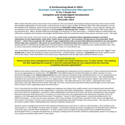 Slide share   Strategic Customer Relationship Management & The 7 Sins - complete & unabridged version