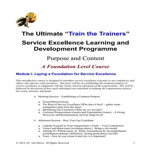 Slide share   The Ultimate 'Train the Trainers' Service Excellence Learning and Development programme for All Customer Contact Personnel