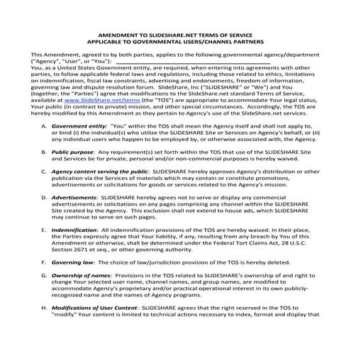 Slideshare Terms of Service (TOS) Amendment