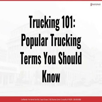 Trucking 101:  Popular Trucking Terms You Should Know