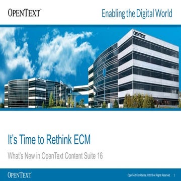 What’s New in OpenText Content Suite 16