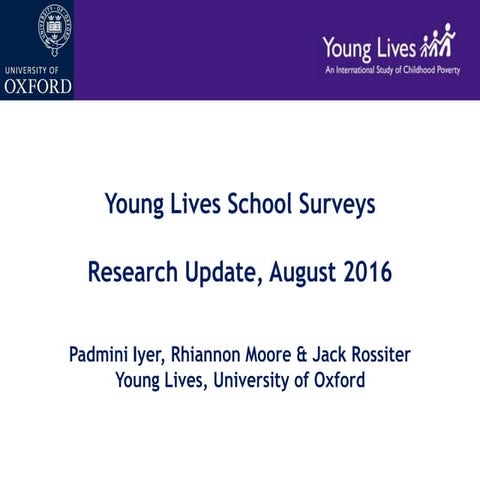 Young Lives school surveys update August16
