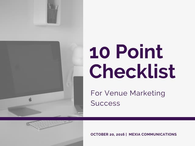 10 Point Checklist for Venue Market...