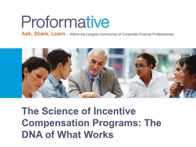 The Science of Incentive Compensation Programs: The DNA of What Works