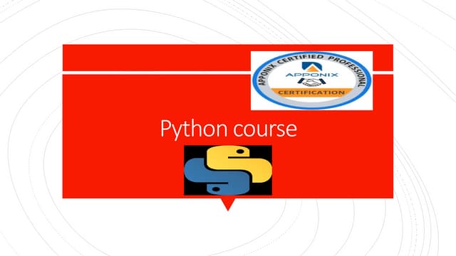 python course | PPT
